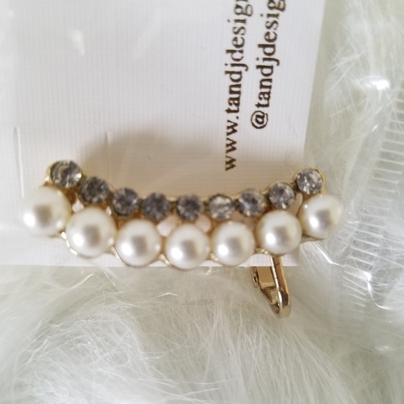 NEW Pearl Stud Crystal Ear Crawler T&J - Picture 5 of 6
